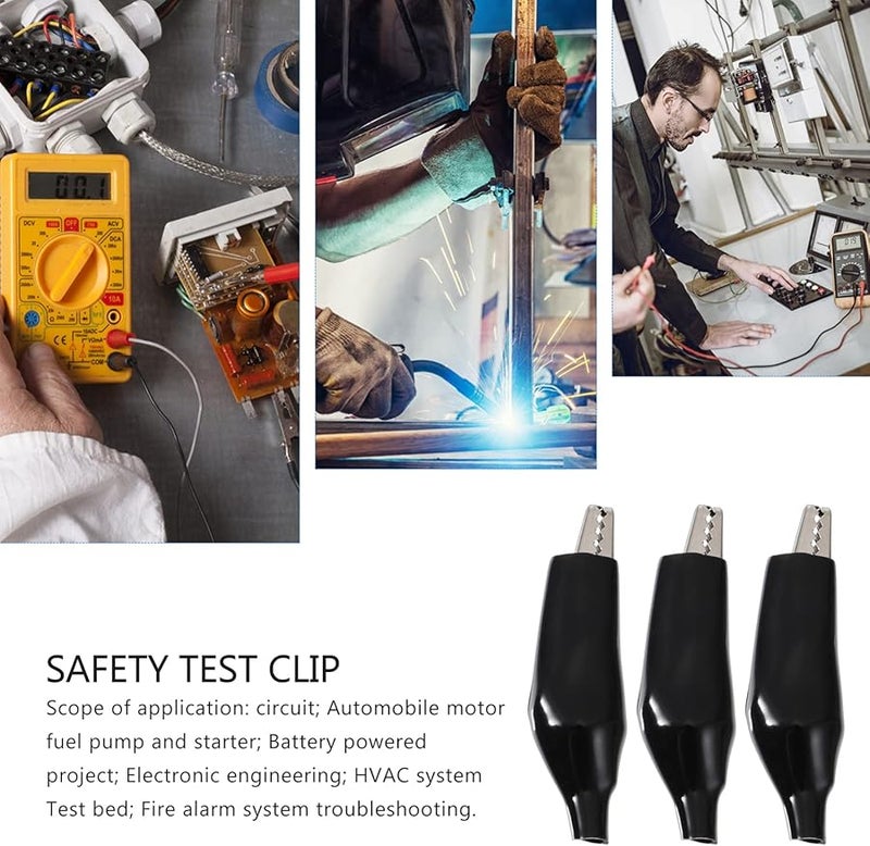 Black Alligator Clips 20pcs Electrical Battery Clamp Safety Test Cable - Image 2